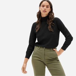 Everlane Organic Cotton Waffle Turtleneck - Black